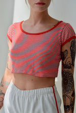 80's Striped Crop Top