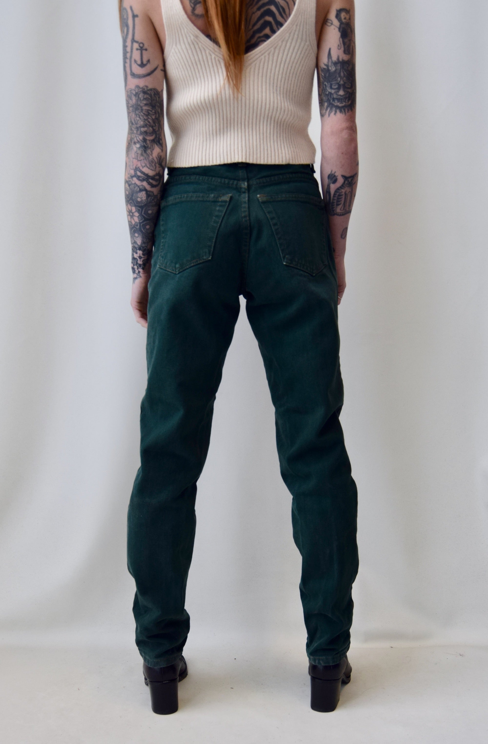 Pine Green Mom Jeans