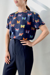 Midnight Rayon Butterfly Top