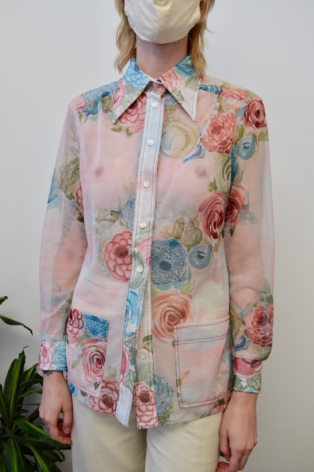 Seventies Sheer Rose Top