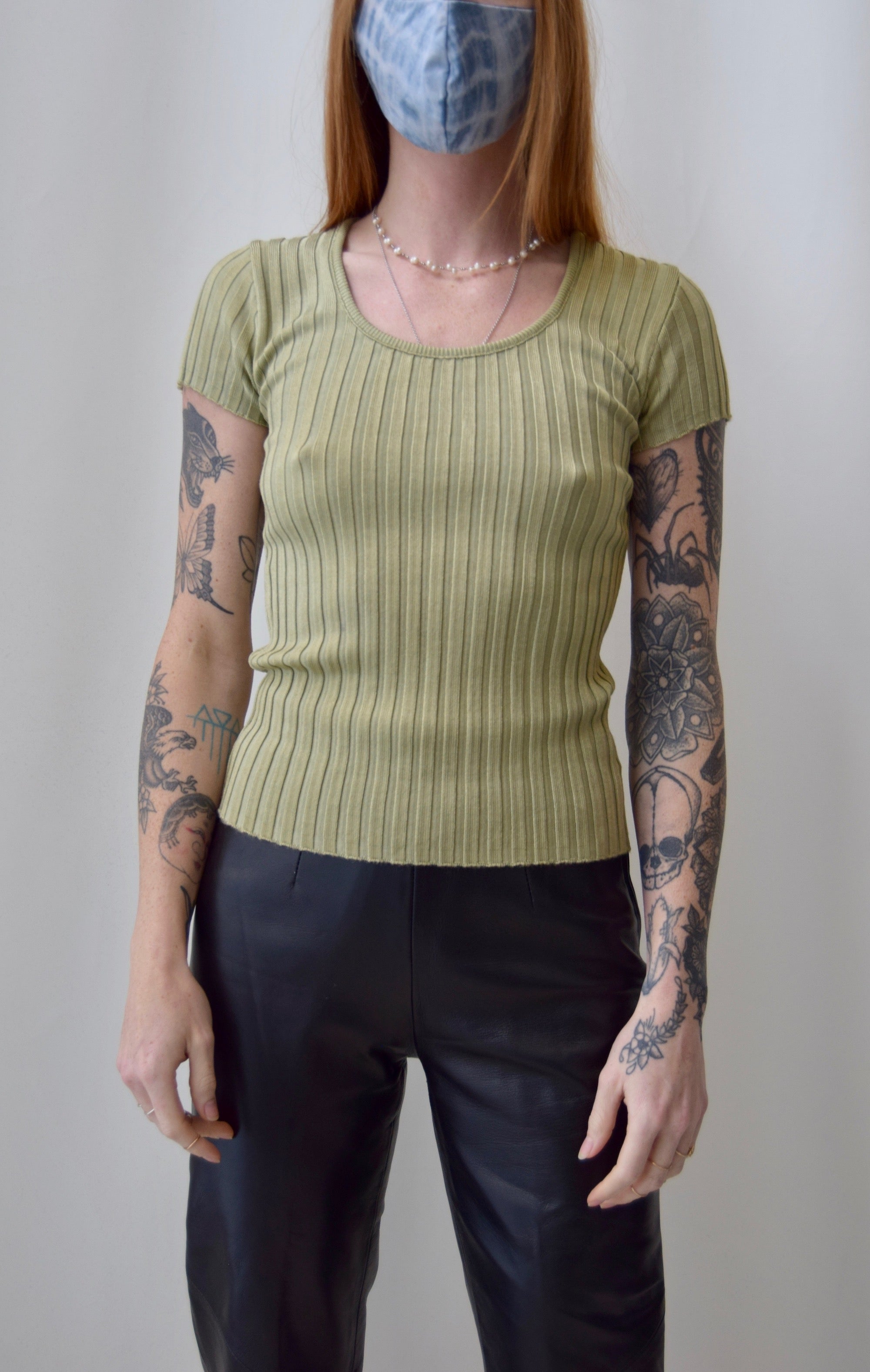 Golden Chartreuse Ribbed Knit