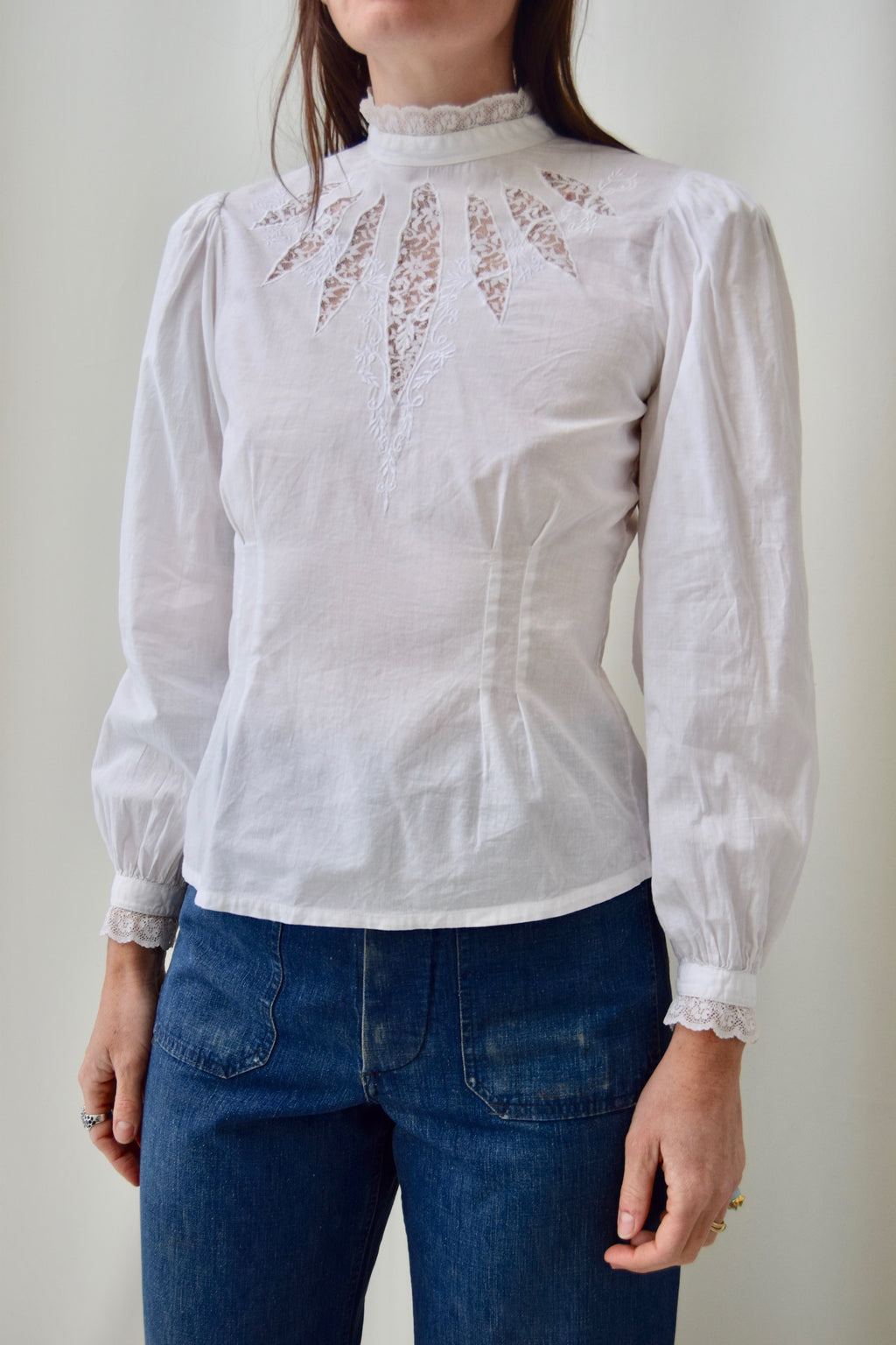 80's Antique Inspired Lace Window Blouse