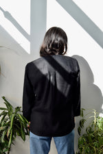 Black Linen Boxy Shacket