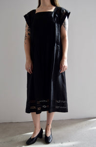 Vintage Albert Nipon Black Linen Dress
