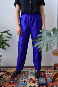 Prince Purple Silk Taffeta Trousers