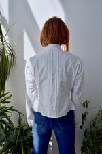 Vintage High Collar Cotton Top