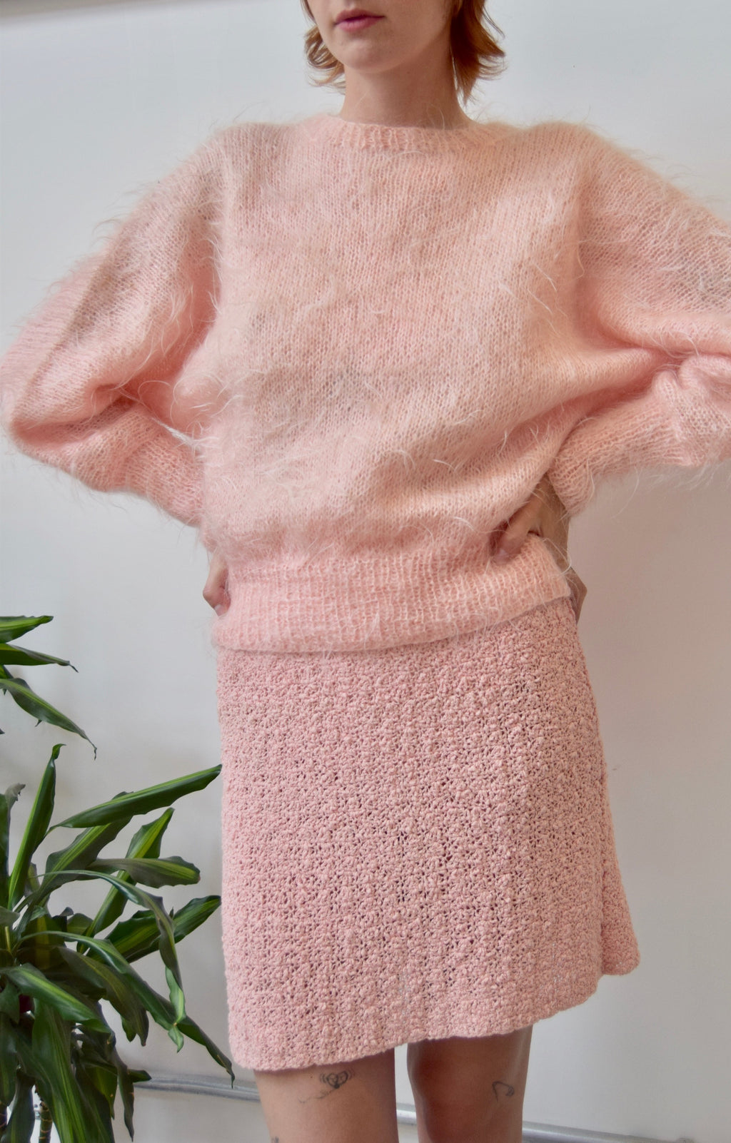 Poodle Pink Knit Mini Skirt