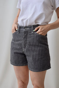 90's Black Striped Relaxed Shorts