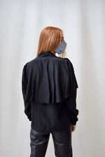 Black Silk Cape Top