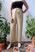 Beige Silk Trousers