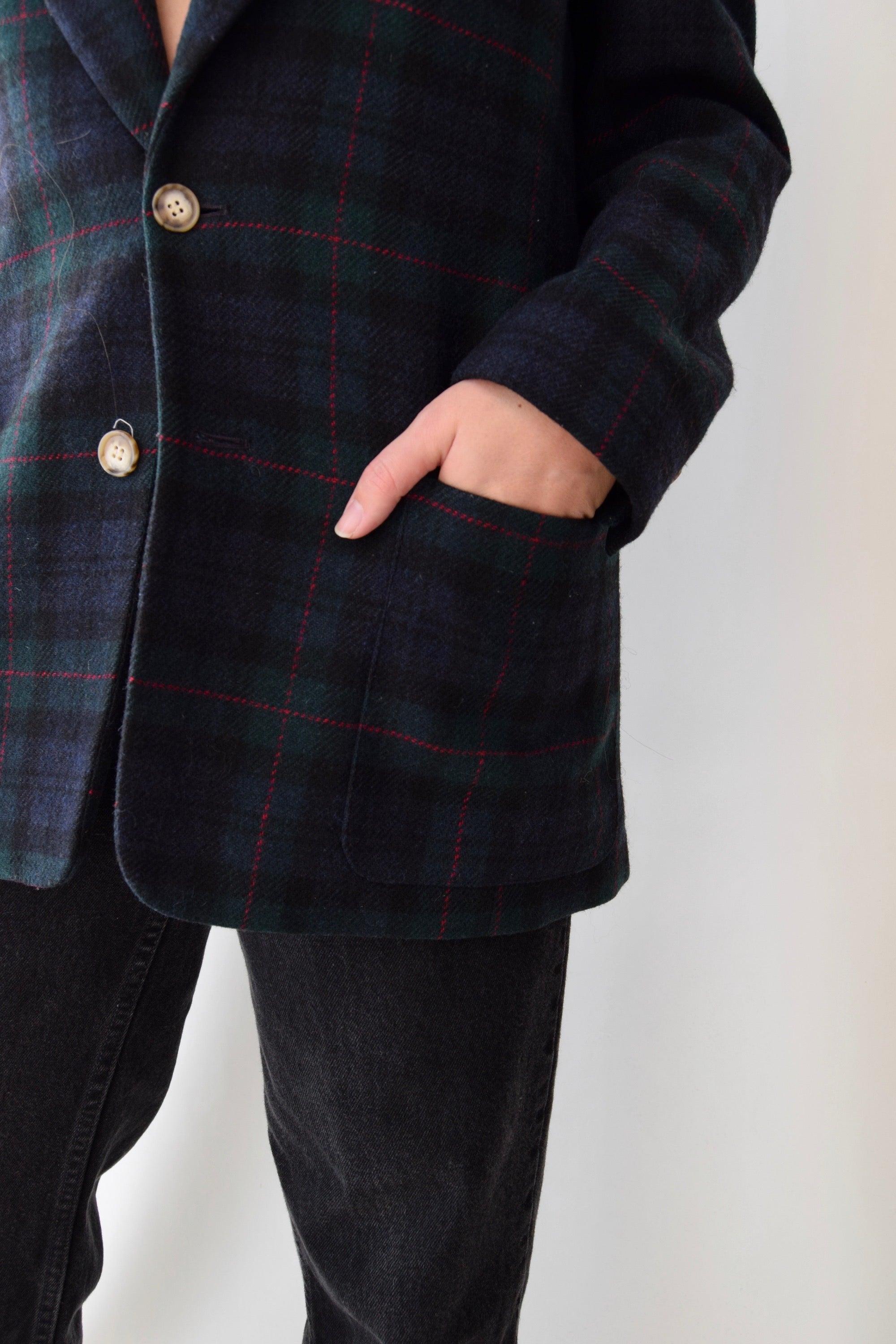 Jones & Co Plaid Blazer