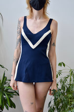 Sixties Navy Swimsuit