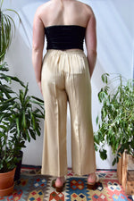 Beige Silk Trousers