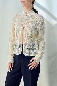 April Cornell Ivory Crocheted Cardigan