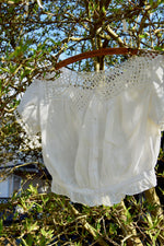 Antique Gauze Cotton And Crochet Top