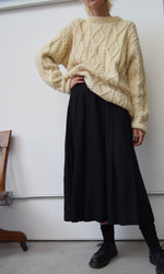 Eighties Pleated Linen Blend Skirt