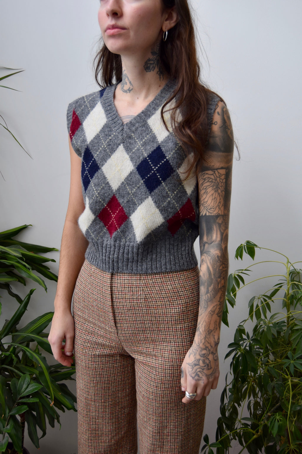 Argyle Wool Sweater Vest