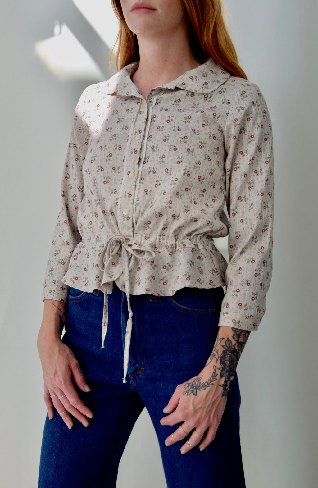 Floral Prairie Button Up Top