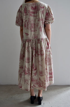 Vintage New World Novelty Printed Dress