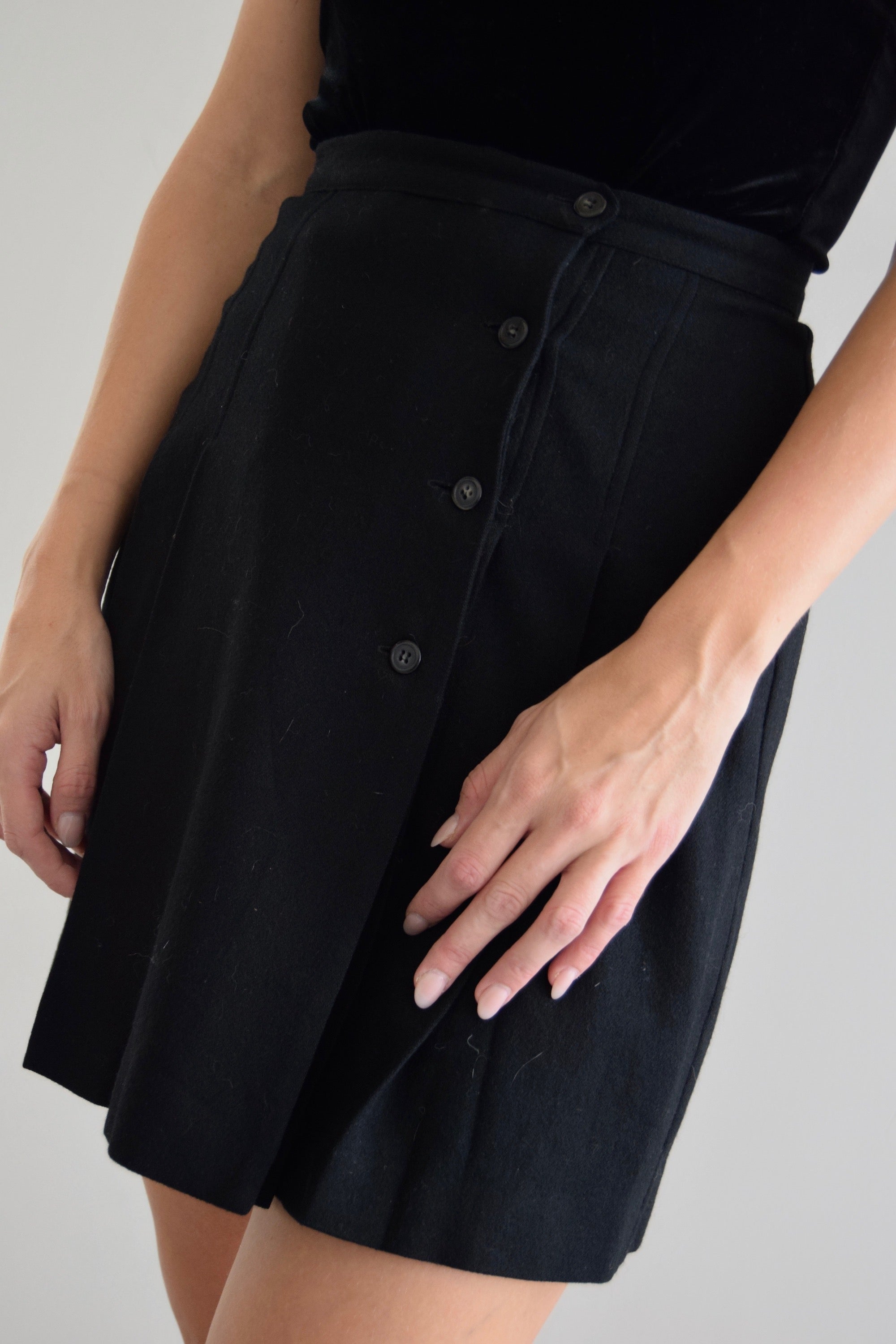 Obsidian Wool Wrap Skirt