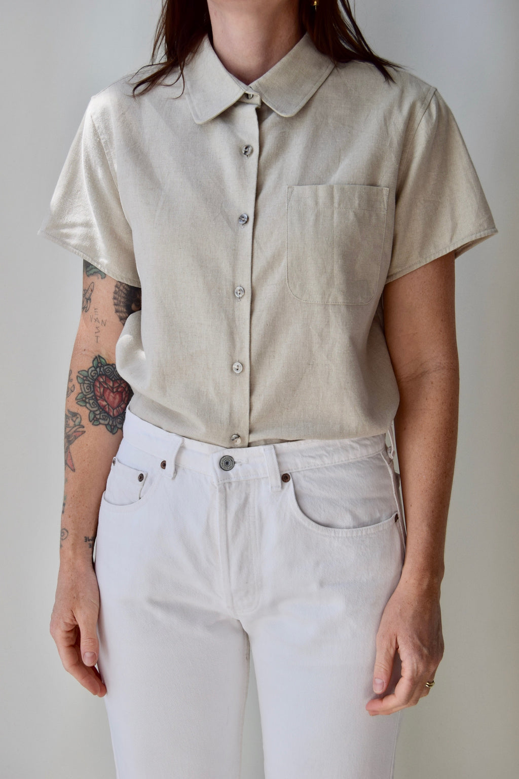 Single Pocket Linen Top