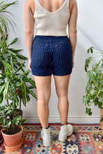 Pinstripe Denim Shorts