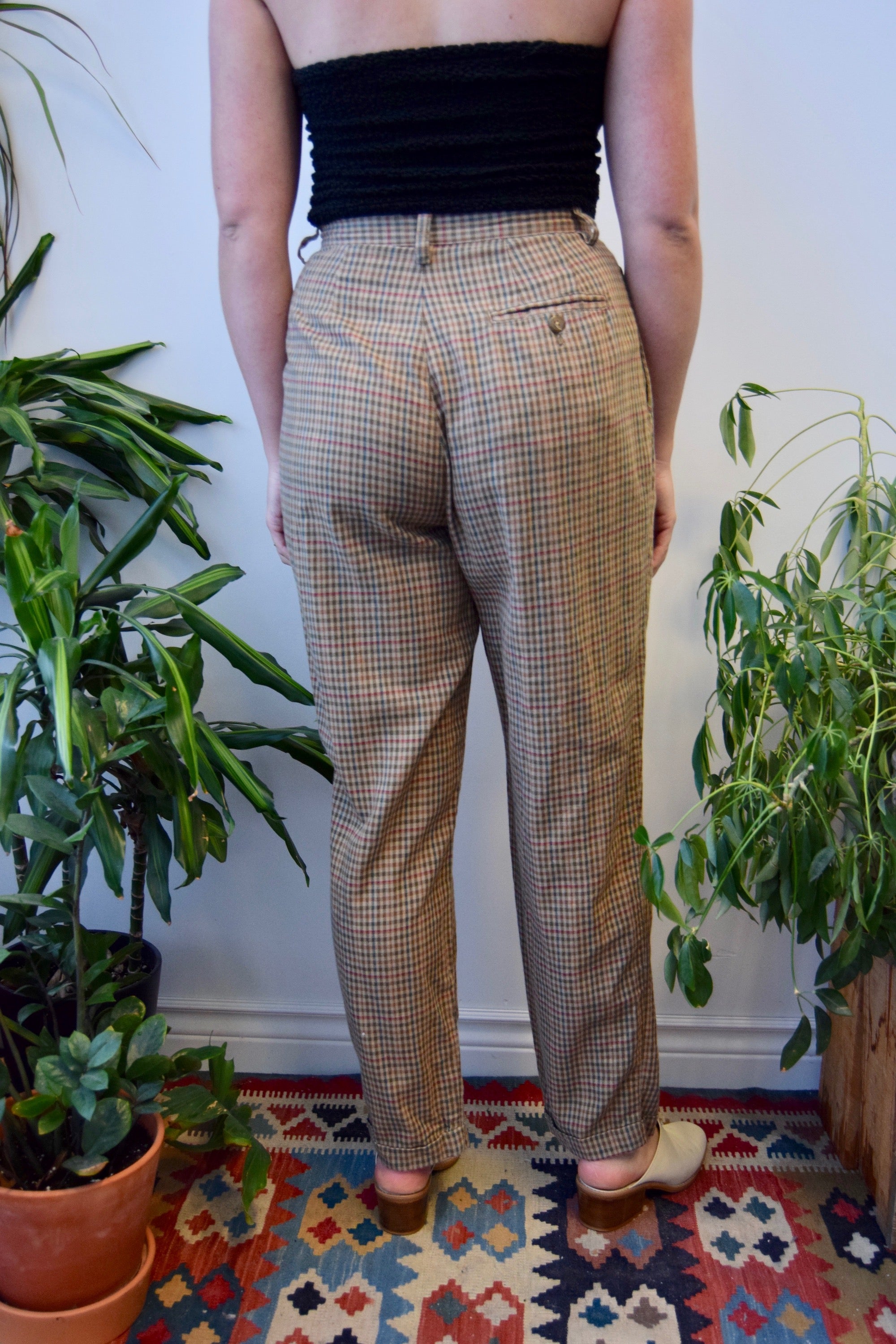 Flannel Gingham Trousers