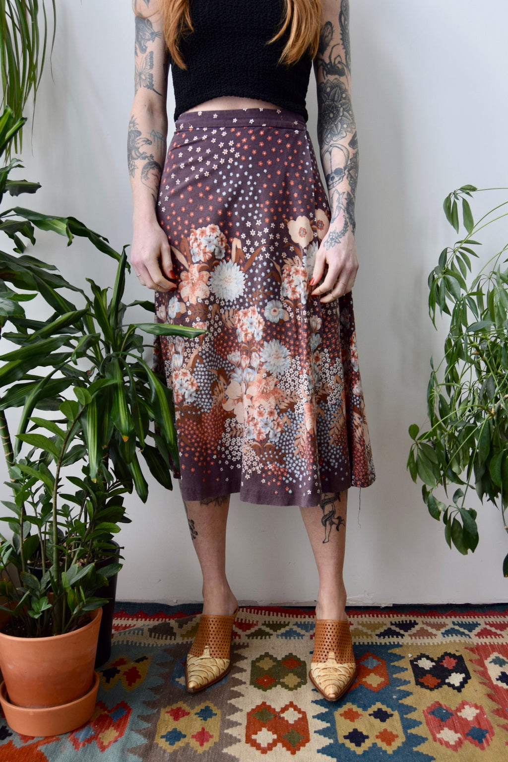 Seventies Floral Wrap Skirt