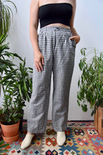 Linen B&W Gingham Trousers