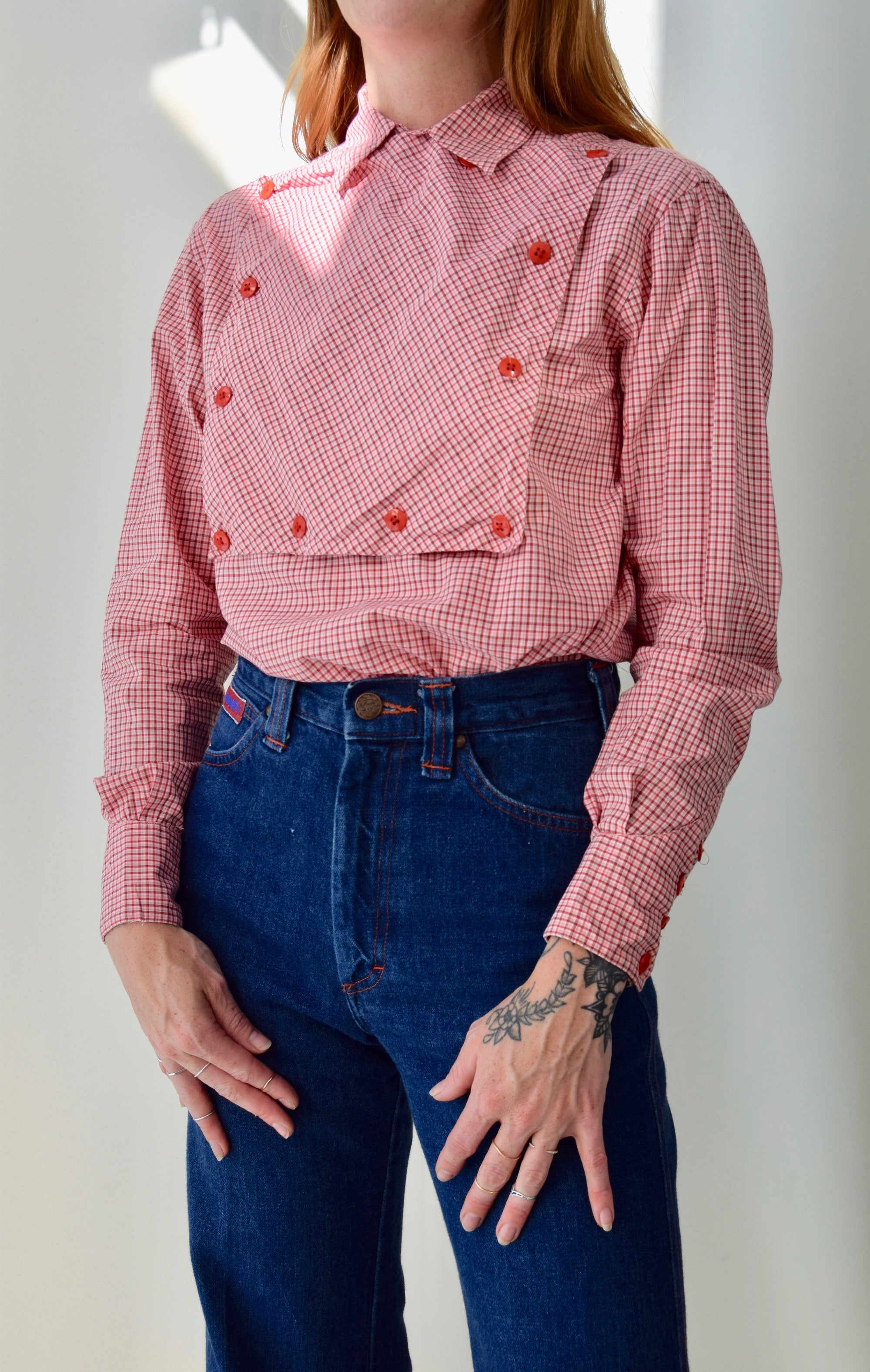 Ladies "Ralph Lauren" Gingham Western Tunic Top