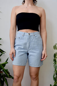 Pale Blue Herringbone Shorts