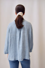 Stone Wash Blue Linen Top