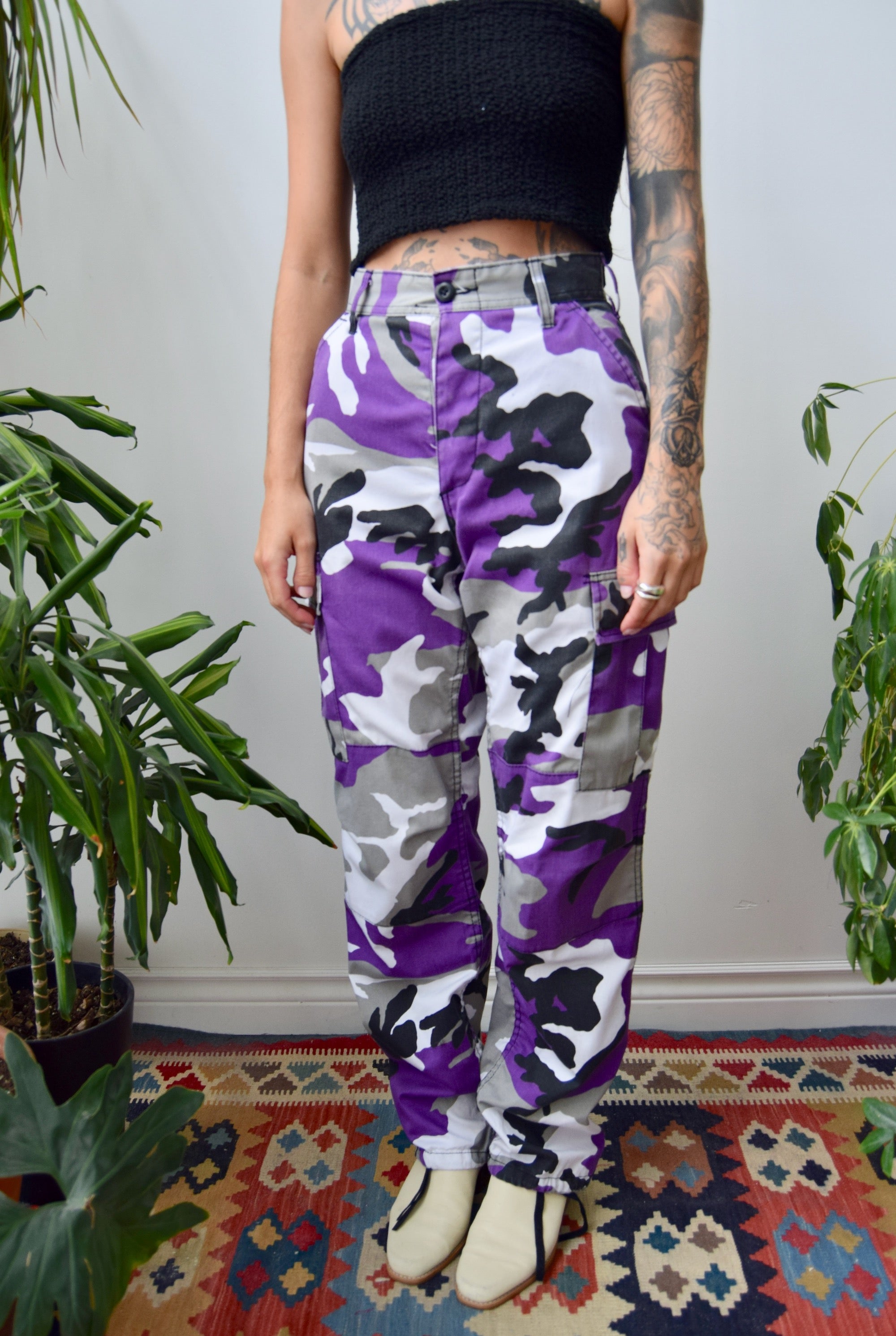 Purple Cargo Army Pants