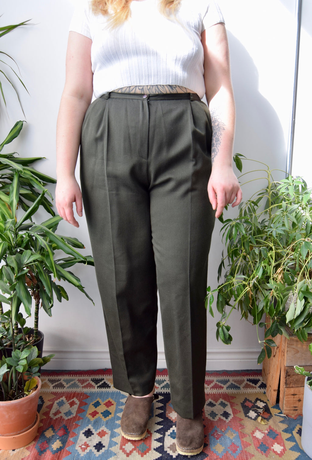 Olive Drab Wool Trousers