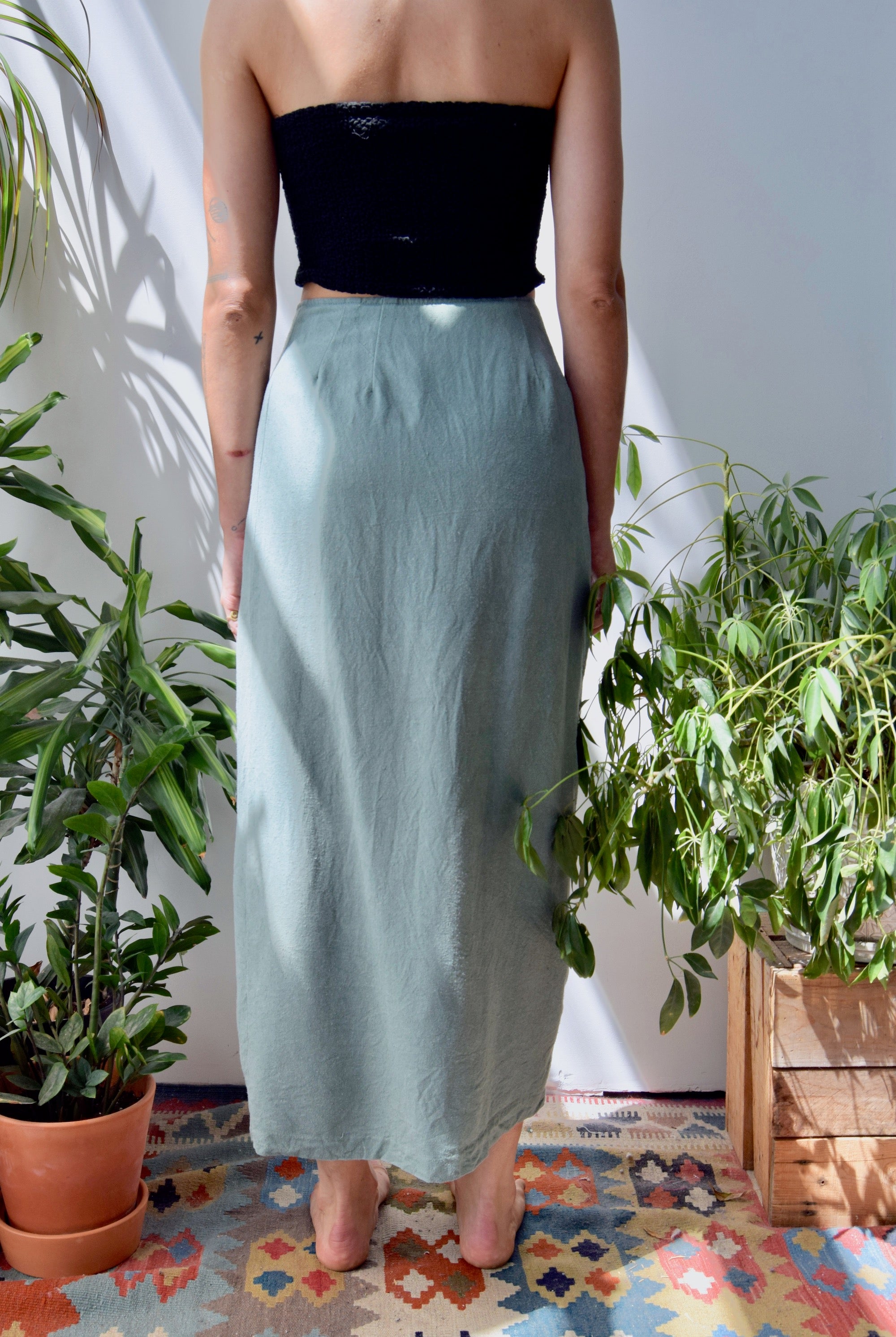 Rosemary Raw Silk Wrap Skirt