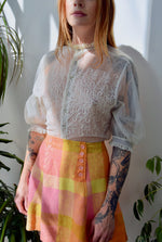 Fifties Stunning Sheer Cut Out Blouse