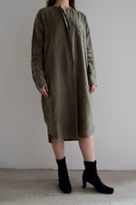 JAMES PERSE Dusty Grey Green Linen Tunic Dress