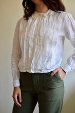 Vintage Ralph Lauren Linen Pleated Blouse