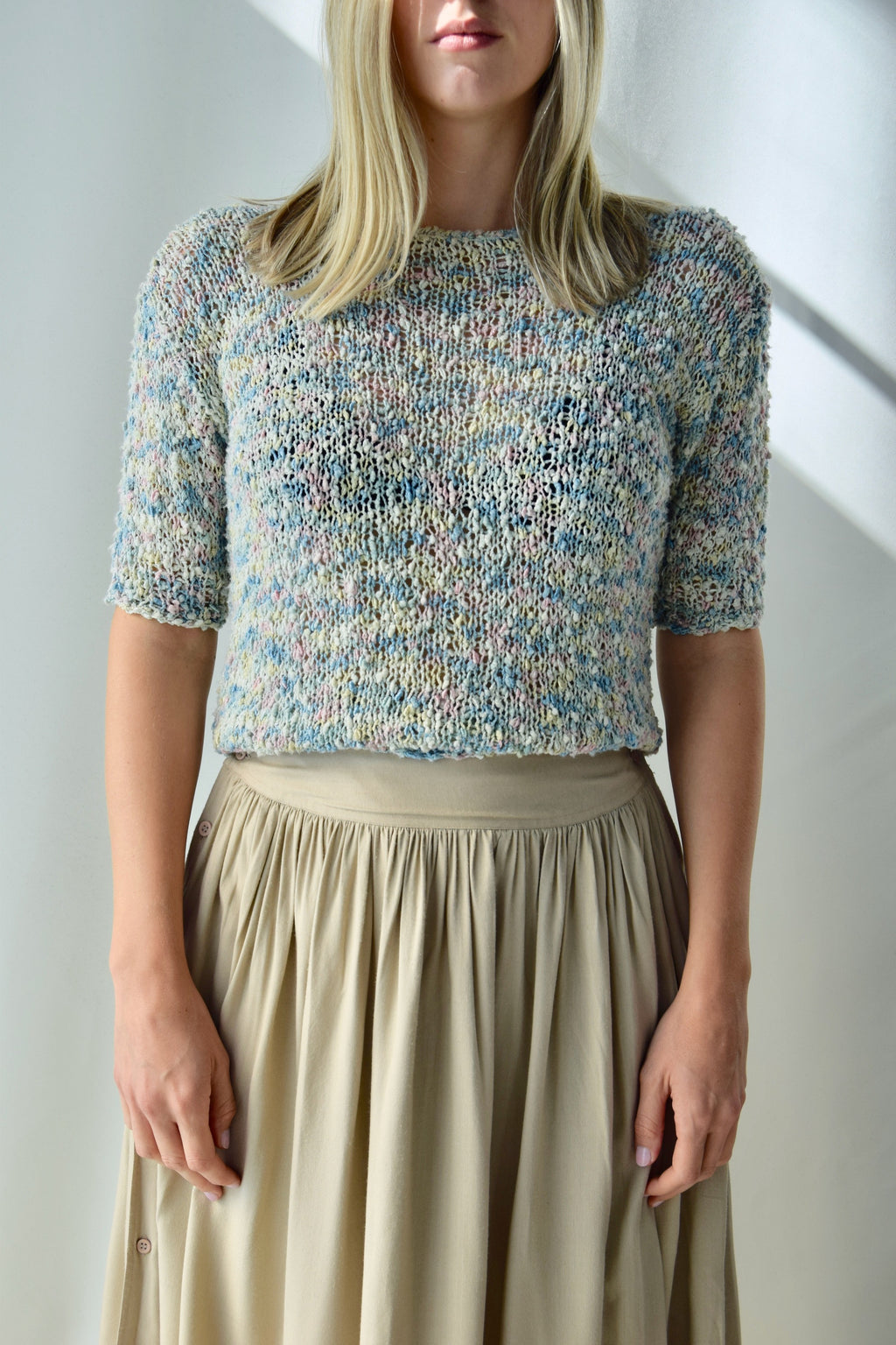 Italian Pebbled Pastel Cotton Knit