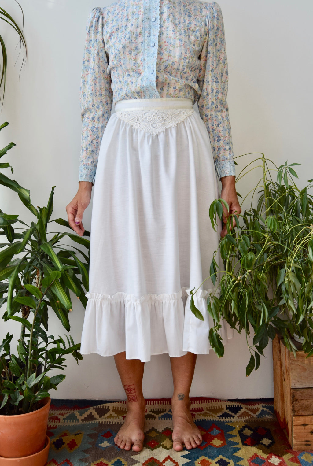 Gunne Sax Lace Detail Skirt