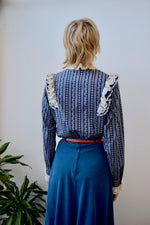 Blue Western Bib Top