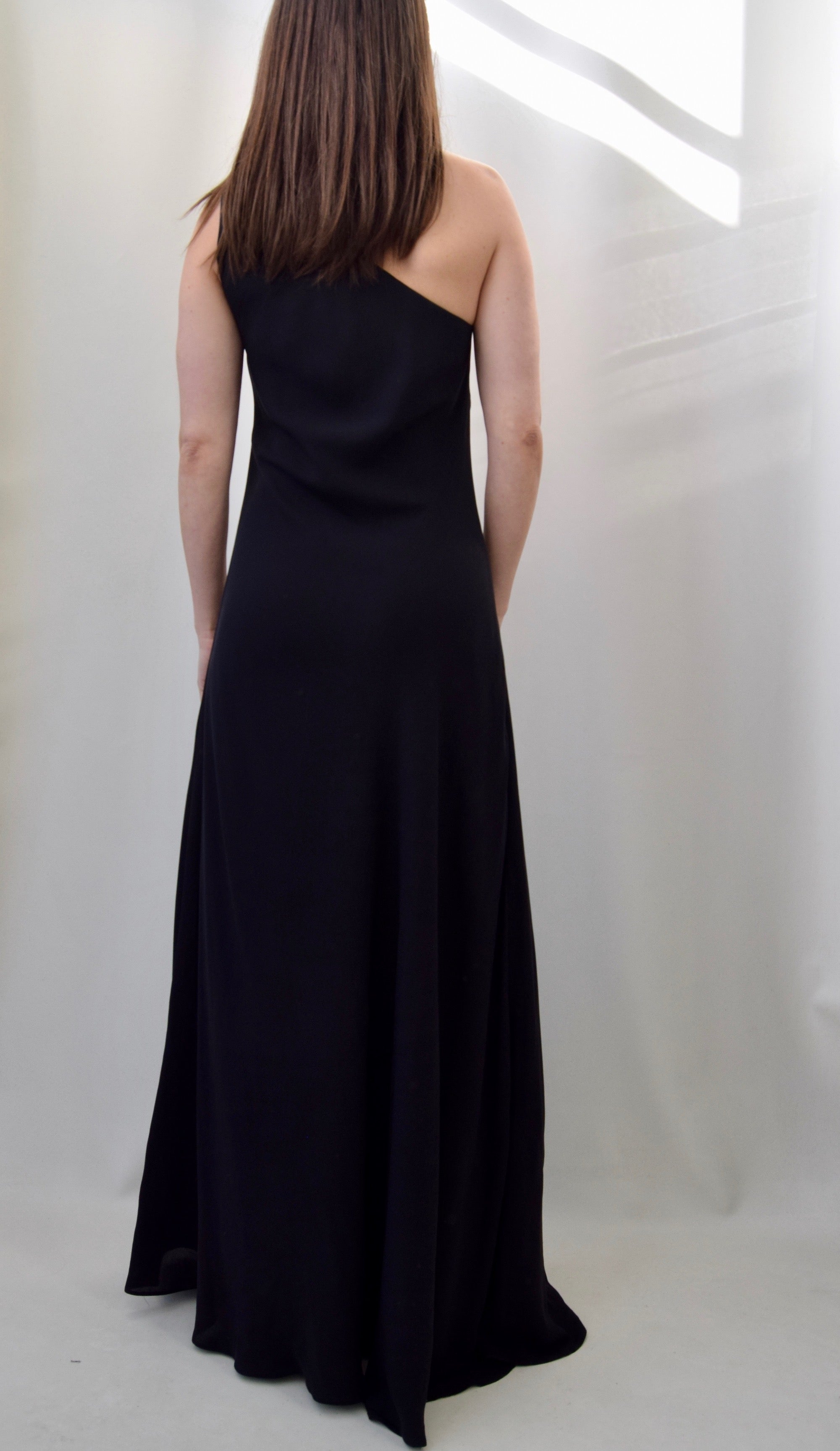 "Ralph Lauren" Silk Single Shoulder Gown