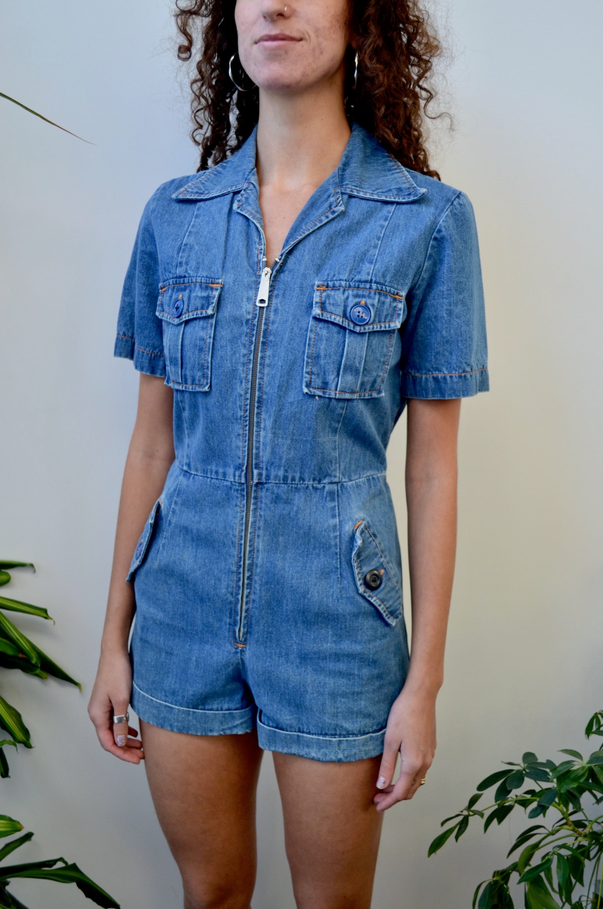 Seventies Denim Romper