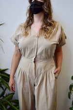 Khaki Cotton Jumpsuit