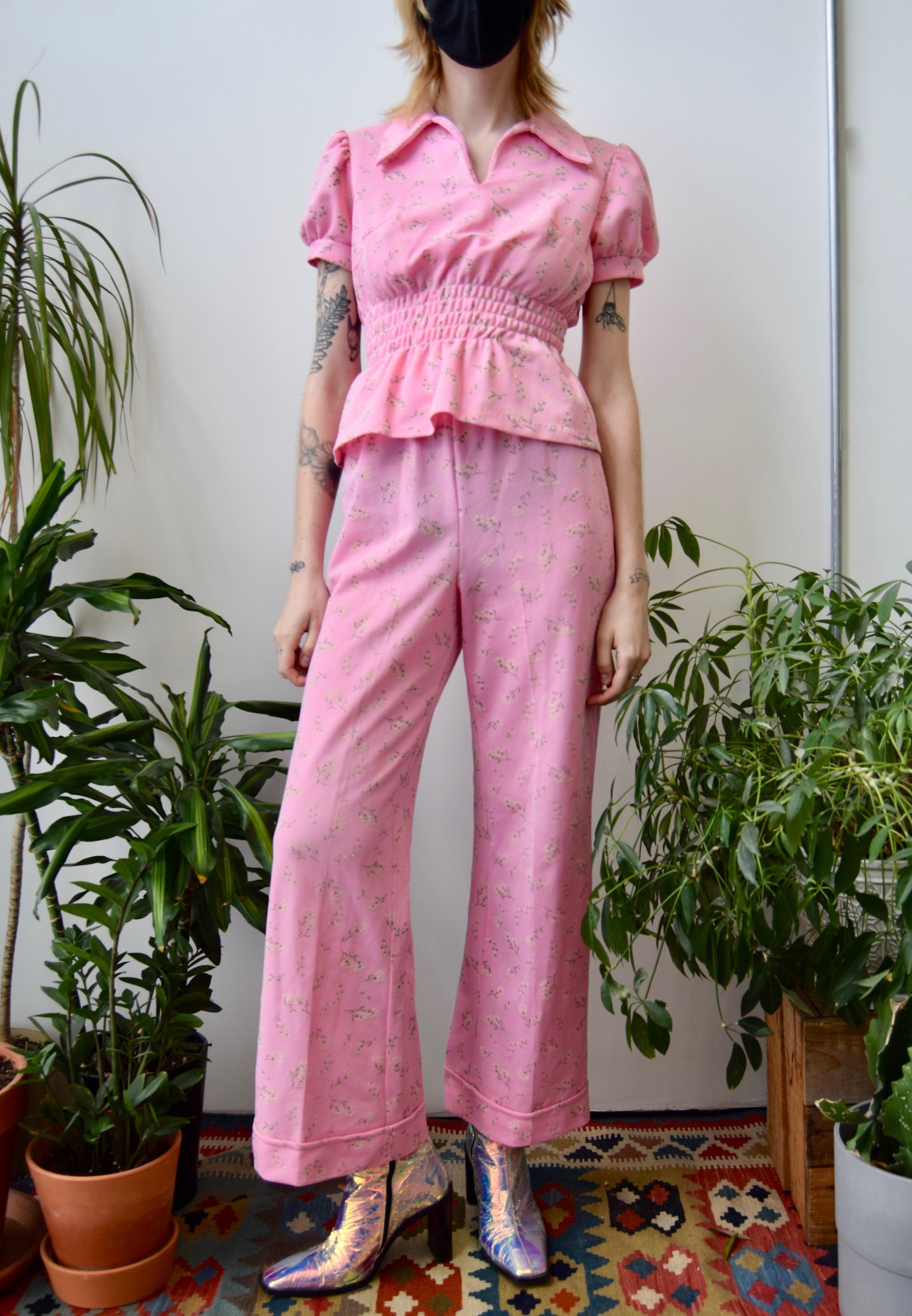 Seventies Bubble Gum Floral Princess Suit
