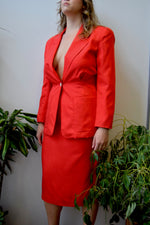 Vintage Designer Cherry Skirt Suit