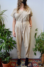 Khaki Cotton Jumpsuit