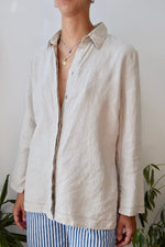 Wheat Linen Button Up