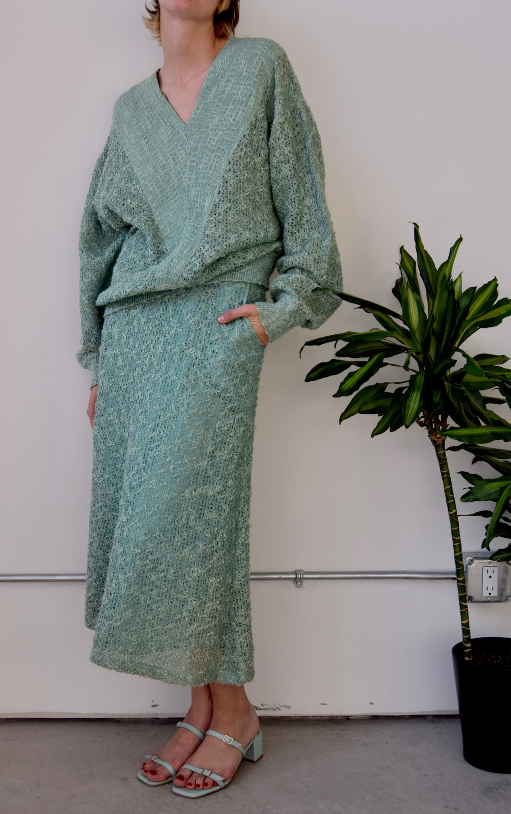 Seventies Seafoam Linen & Cotton Knit Set