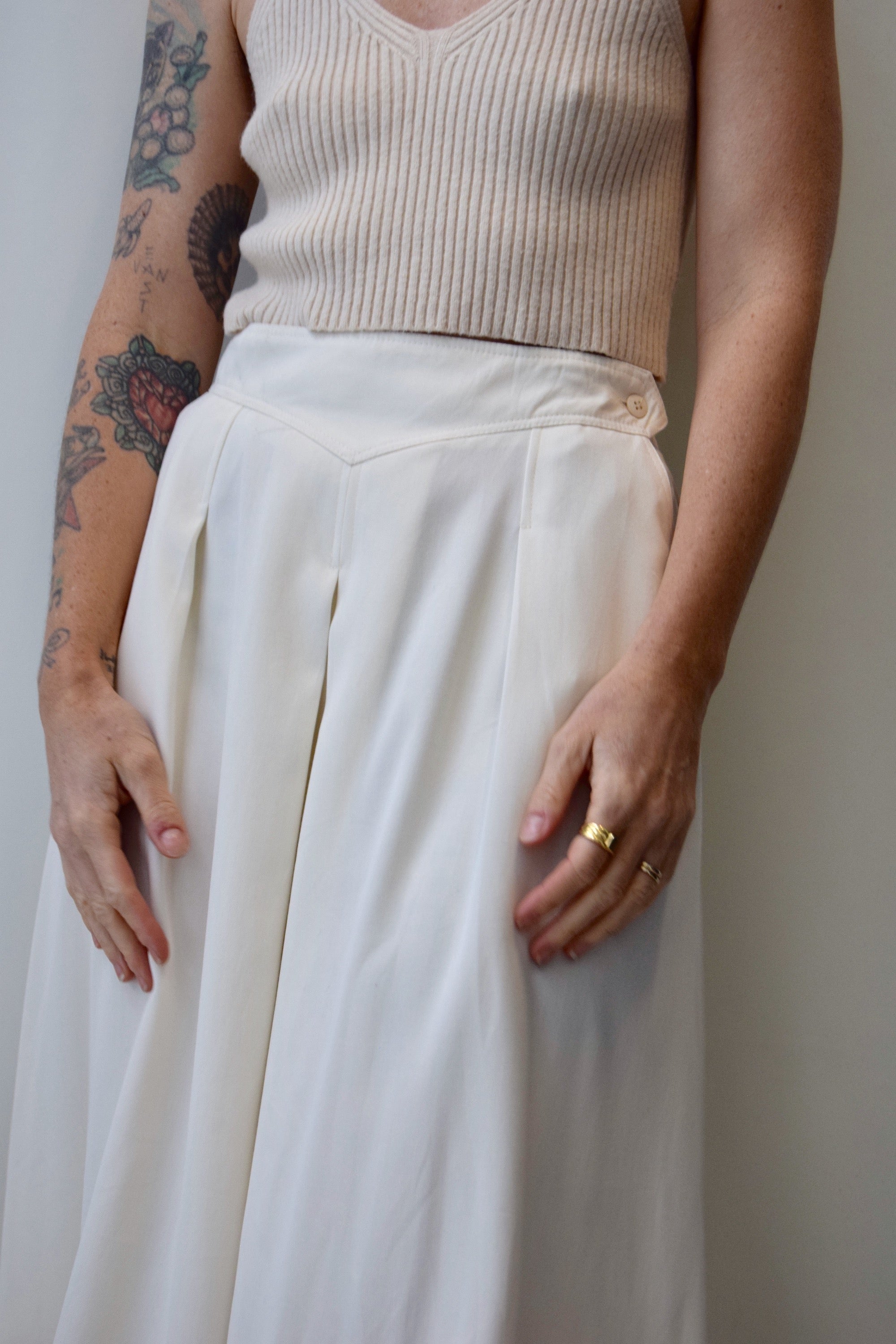 "Seasons" Ivory Culotte Trousers